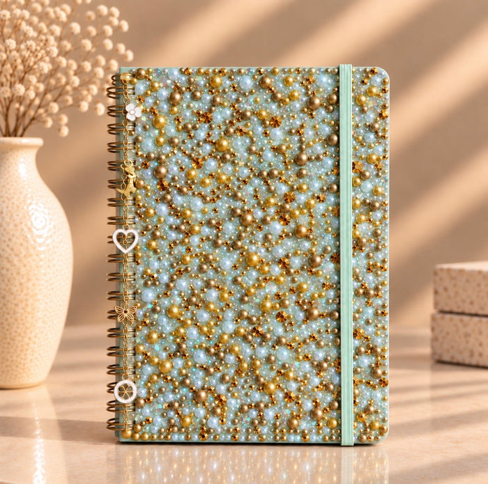 Light Green Luxe Rhinestone Notebook